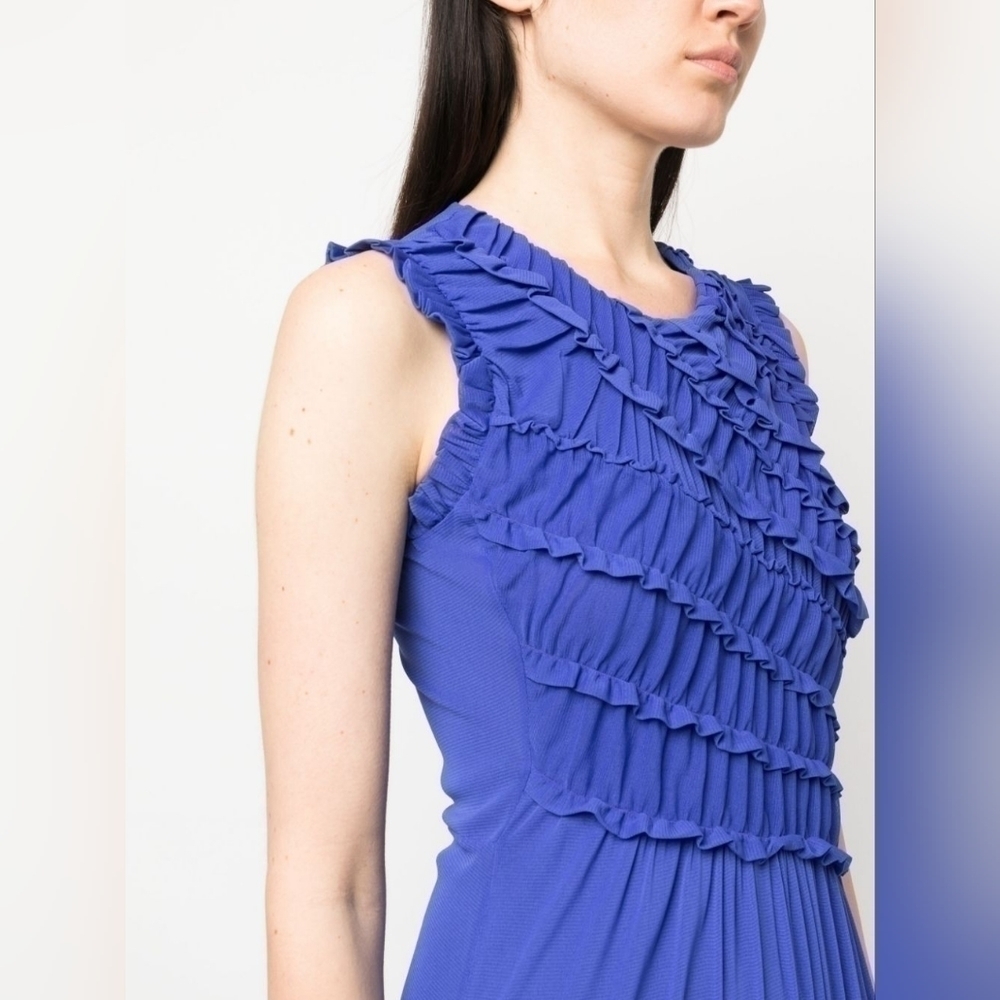 DVF Diane von Furstenbergruffle-detail fluted dress Size Small - Picture 9 of 15